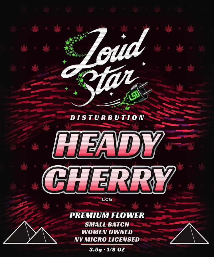Loud Star Heady Cherry 1/8 oz bag, front