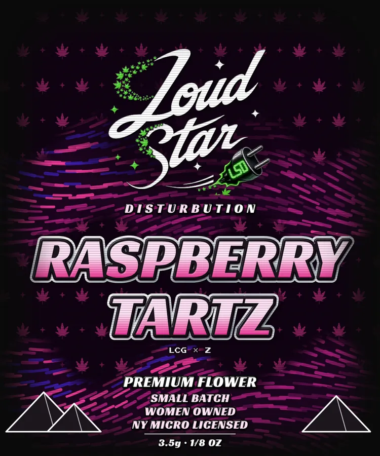 Loud Star Raspberry TartZ 1/8 oz bag, front