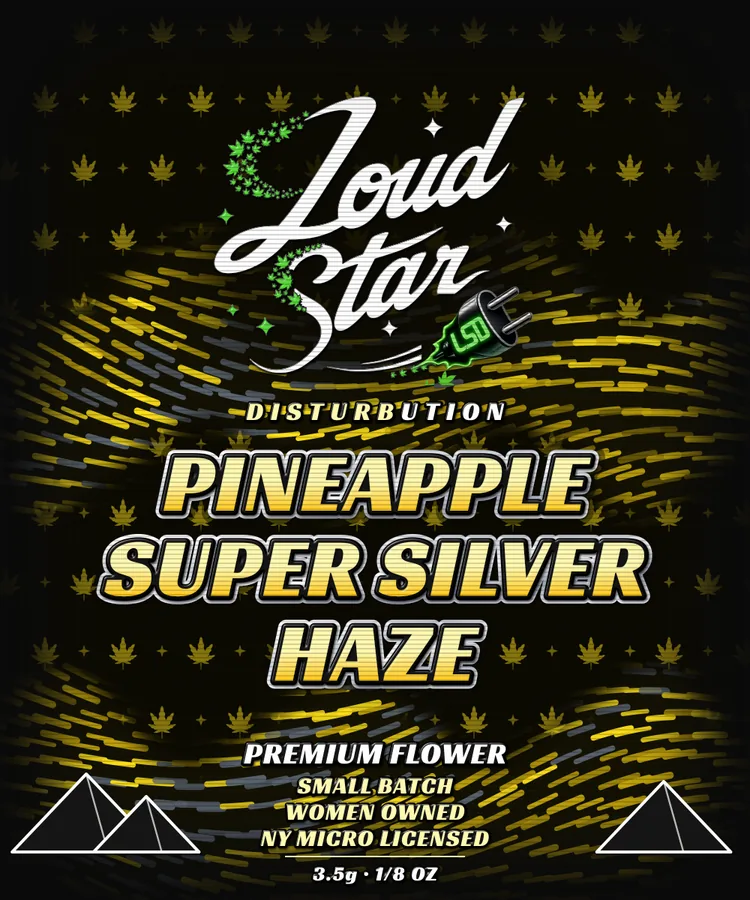 Loud Star Pineapple Super Silver Haze 1/8 oz bag, front