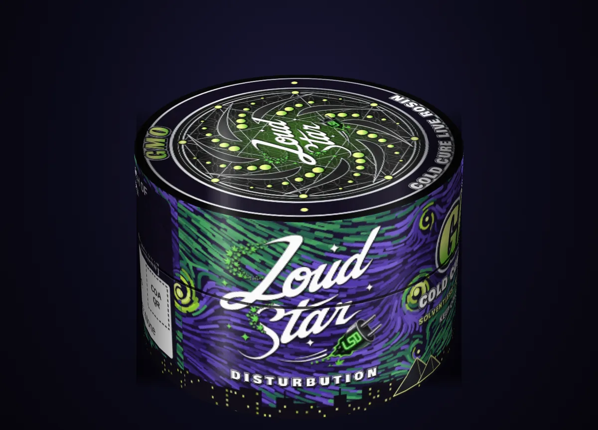 Loud Star GMO live rosin jar, lid view
