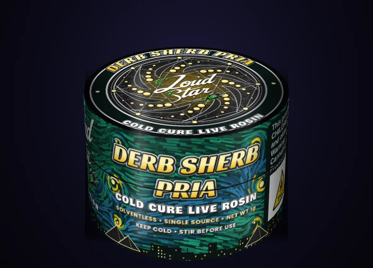 Loud Star Derb Sherb Pria cold cure live rosin, 1 g jar