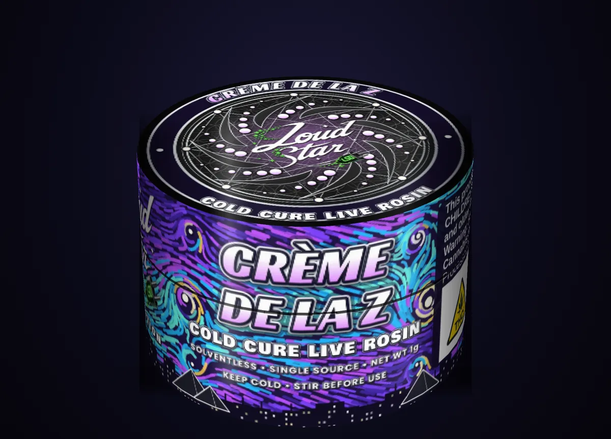 Loud Star Creme de la Z cold cure live rosin, 1 g jar
